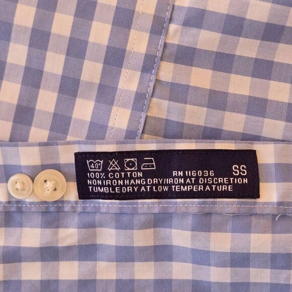 Charles Tyrwhitt Mens Classic Gingham Weekend Button Down Shirt Blue White Large - Picture 9 of 11